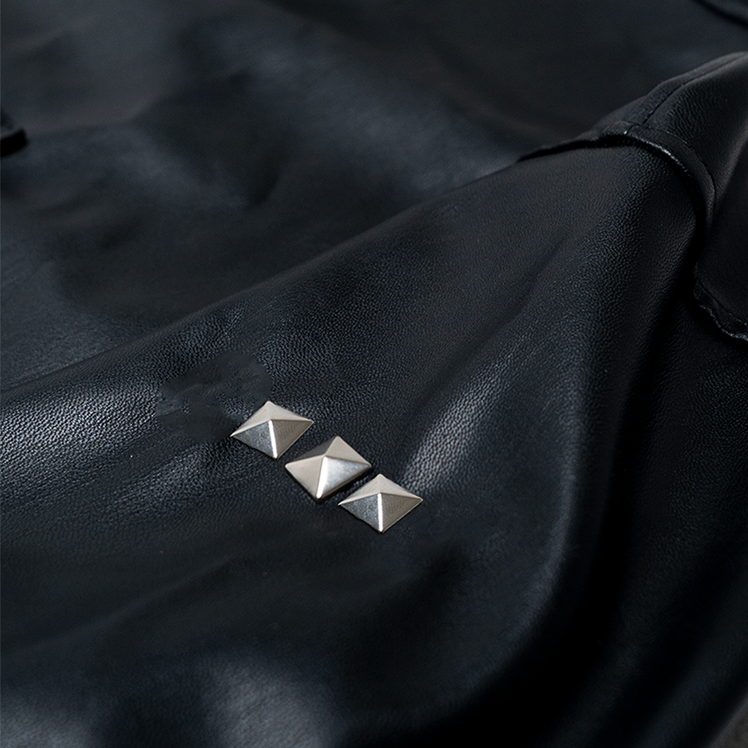 Oversized Leather Shirt Kage Black