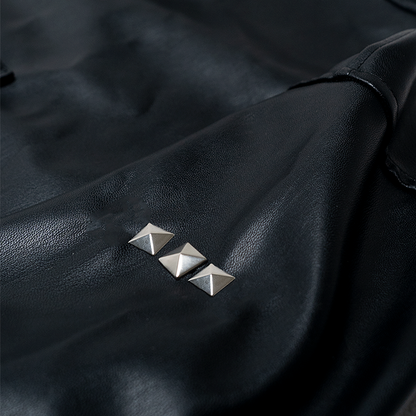 Oversized Leather Shirt Kage Black