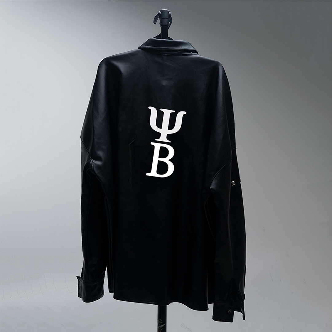 Oversized Leather Shirt Kage Black