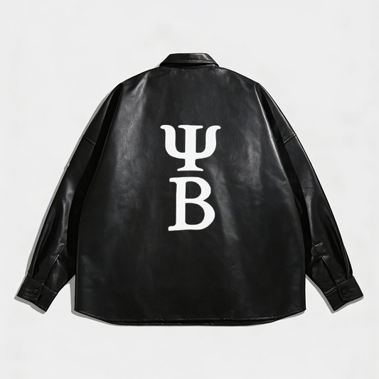Oversized Leather Shirt Kage Black