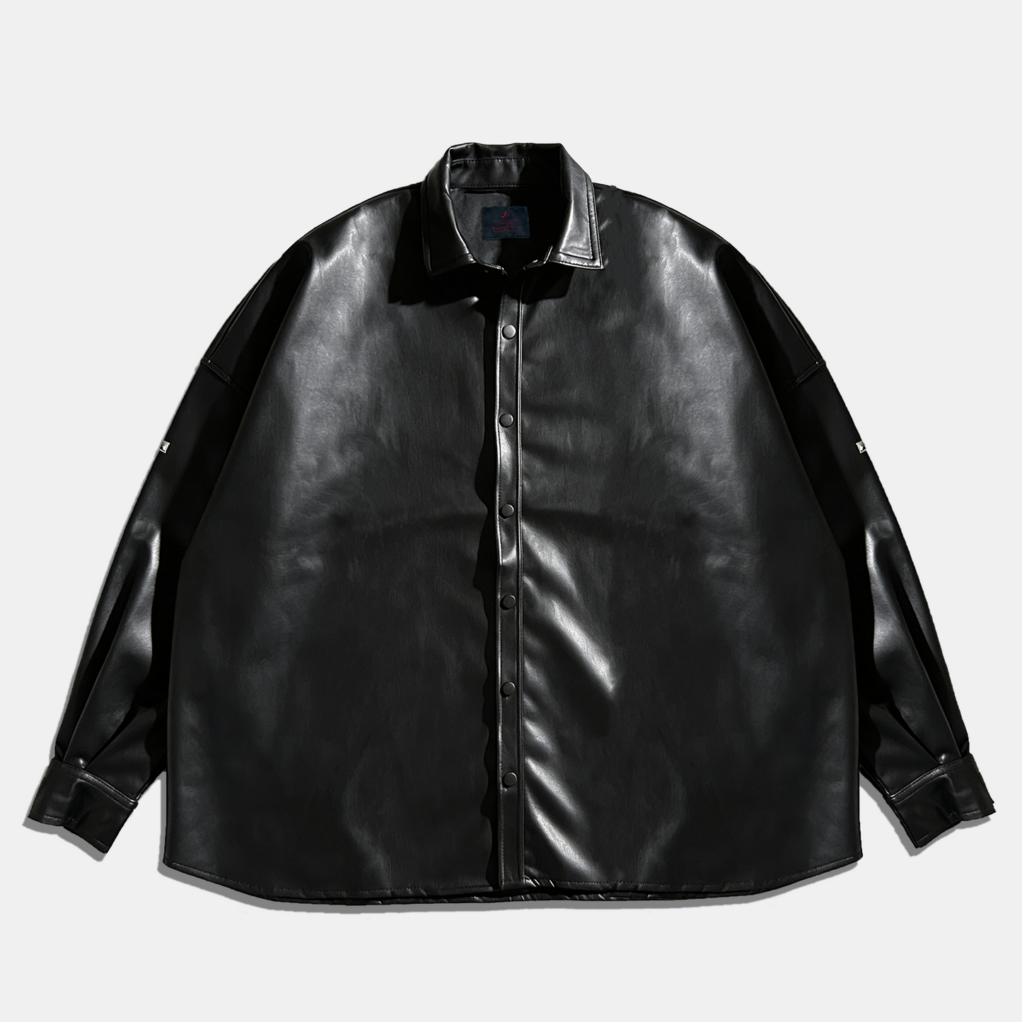 Oversized Leather Shirt Kage Black