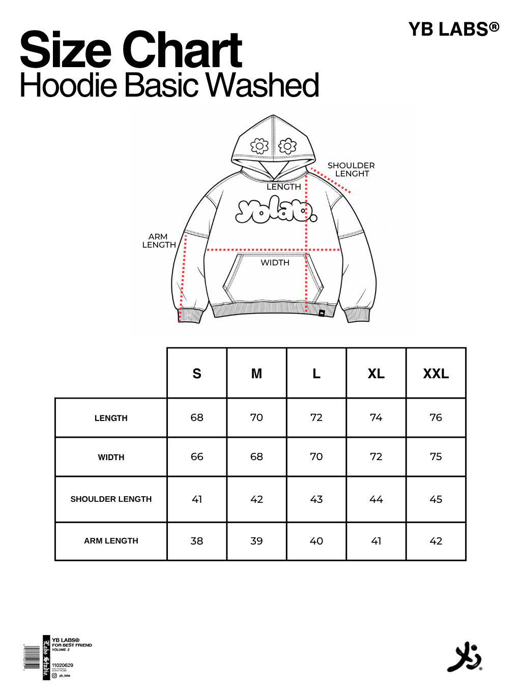 YB Labs Studio - Hoodie Basic Washed